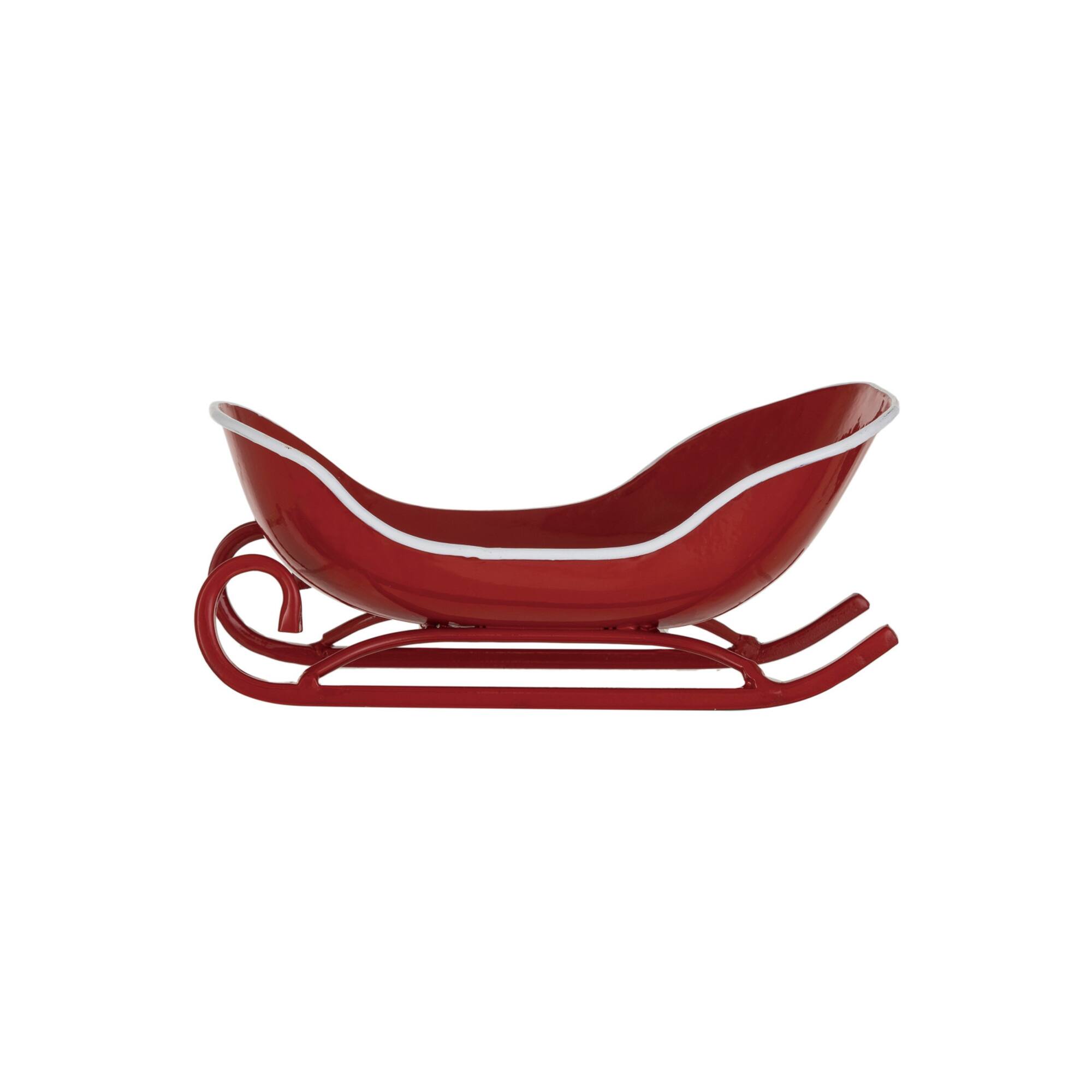 Hello Honey® 7.5" Red & White Holiday Metal Sleigh Soap Dish